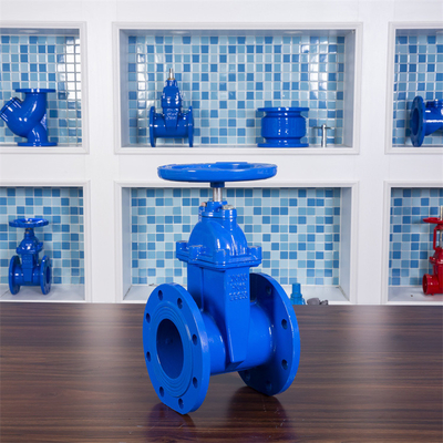 F4 Soft Sealing Gate Valve QTG50 DN100 GGG50 زيت غاز الماء الأزرق الأحمر
