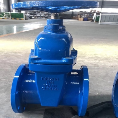QT450 يلقي الحديد الزهر PN16 Dn200 صمام بوابة ذو حواف للمياه