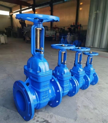 QT400 يلقي الحديد الزهر PN10 Dn50 صمام بوابة شفة للمياه متعددة الألوان